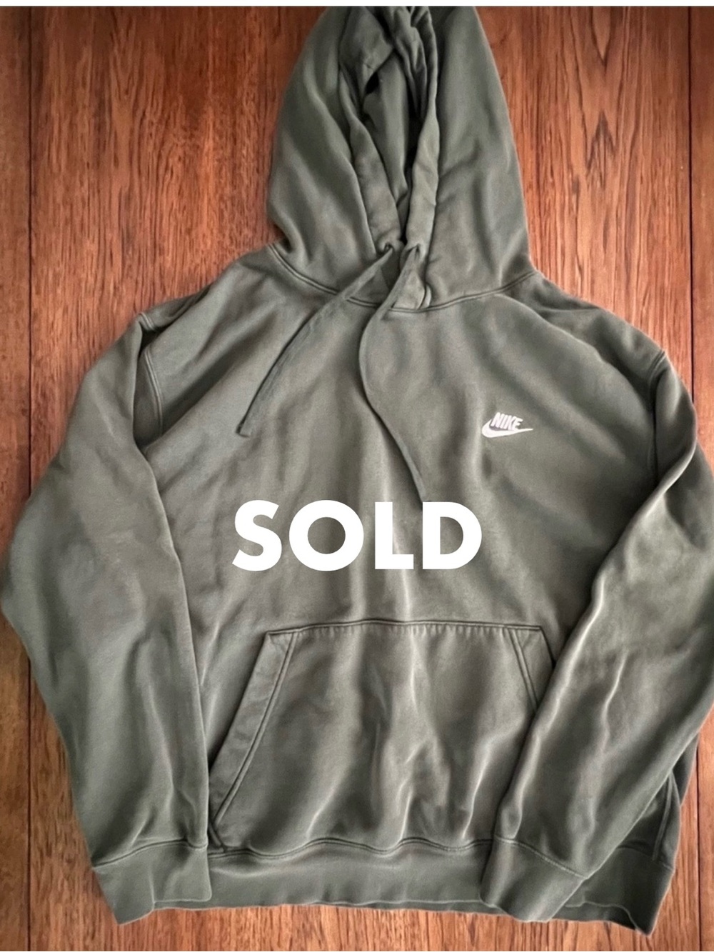 Nike Olive Green Hooded Sweatshirt - Men's Classic Pullover